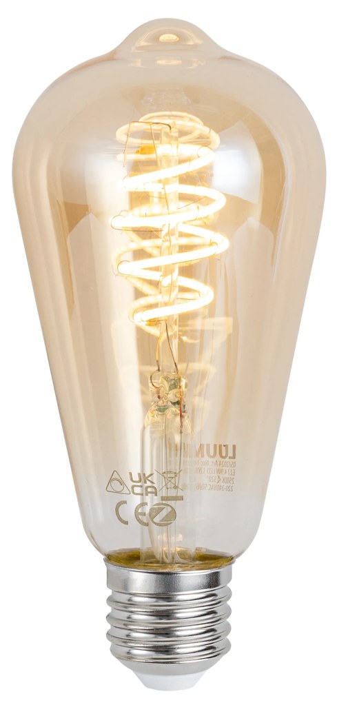 Lampadina LED Smart E27 dimmerabile ST64 ambrata 4.9W 320 lm 2500K Zigbee