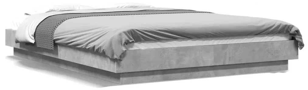 Giroletto Luci Led Grigio Cemento 140x190 Cm Legno Multistrato /