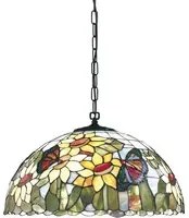 Sospensione Tiffany In Vetro Multicolor Con Catena D.45 Cm