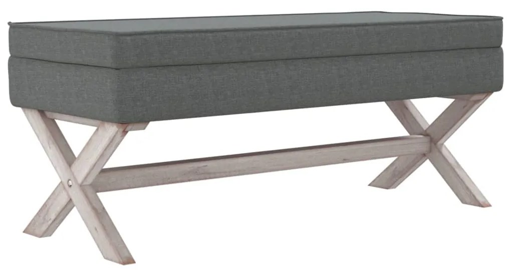 Sgabello portaoggetti grigio scuro 110x45x49 cm in tessuto