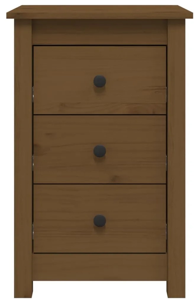 Comodino Miele 40x35x61,5 cm in Legno Massello di Pino