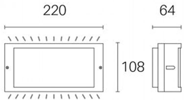 Applique Esterno Moderna Screen Alluminio E Termoplastica Bianco Led 10W 4000K