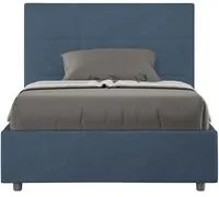 Letto imbottito 1 piazza e mezza 120x210 cm Mika - Contenitore,Microfibra,Blu