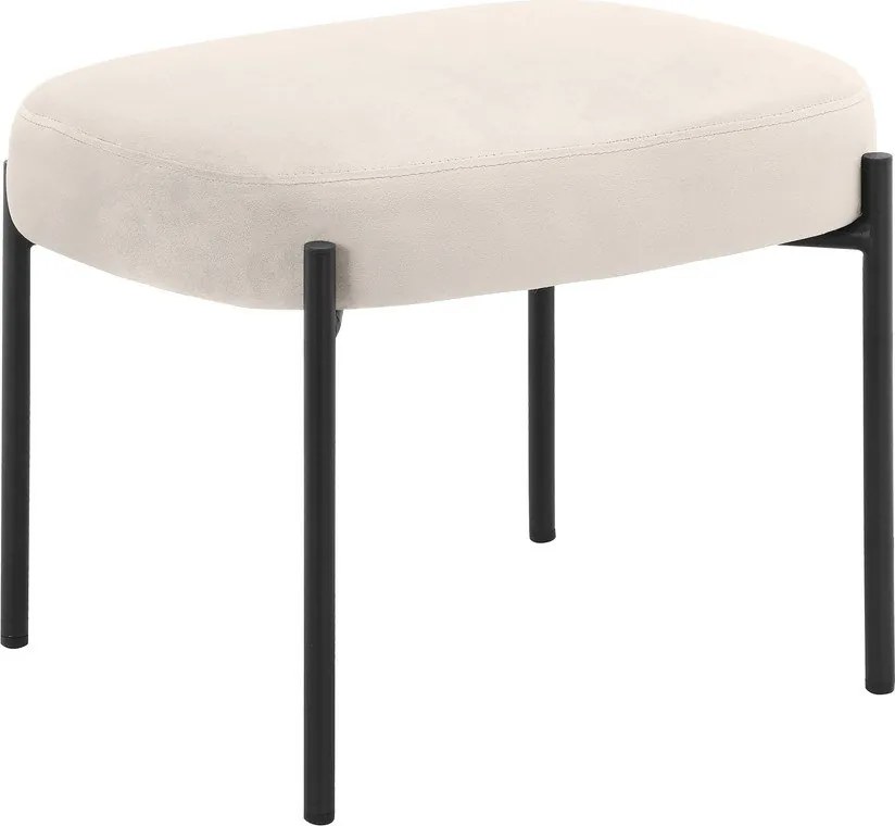 Poltrona in velluto crema con poggiapiedi Jerry - Støraa