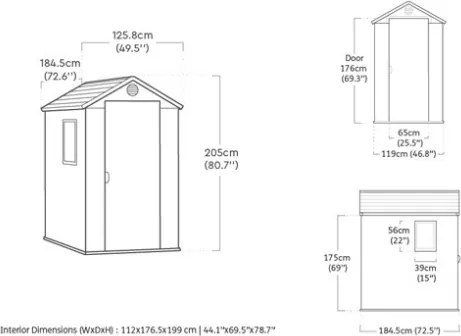 Casetta Da Giardino In Resina 125,8x184,5x205,1H Cm Darwin 4x6 Marrone Keter