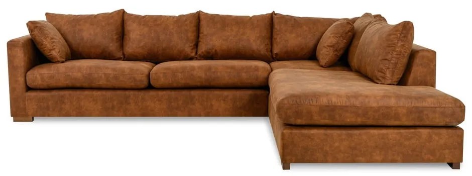 Divano angolare in similpelle marrone cognac (angolo destro) Hamburg - Scandic