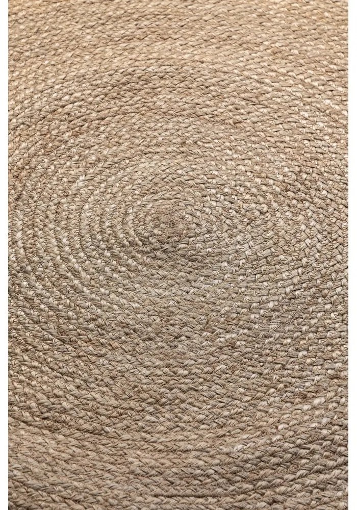 Tappeto rotondo di colore naturale in iuta reversibile ø 100 cm Braided Grey – Hanse Home