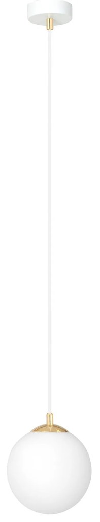 Lampadario a Sospensione in Acciaio ROYAL 1 Nero/Bianco e Oro E14