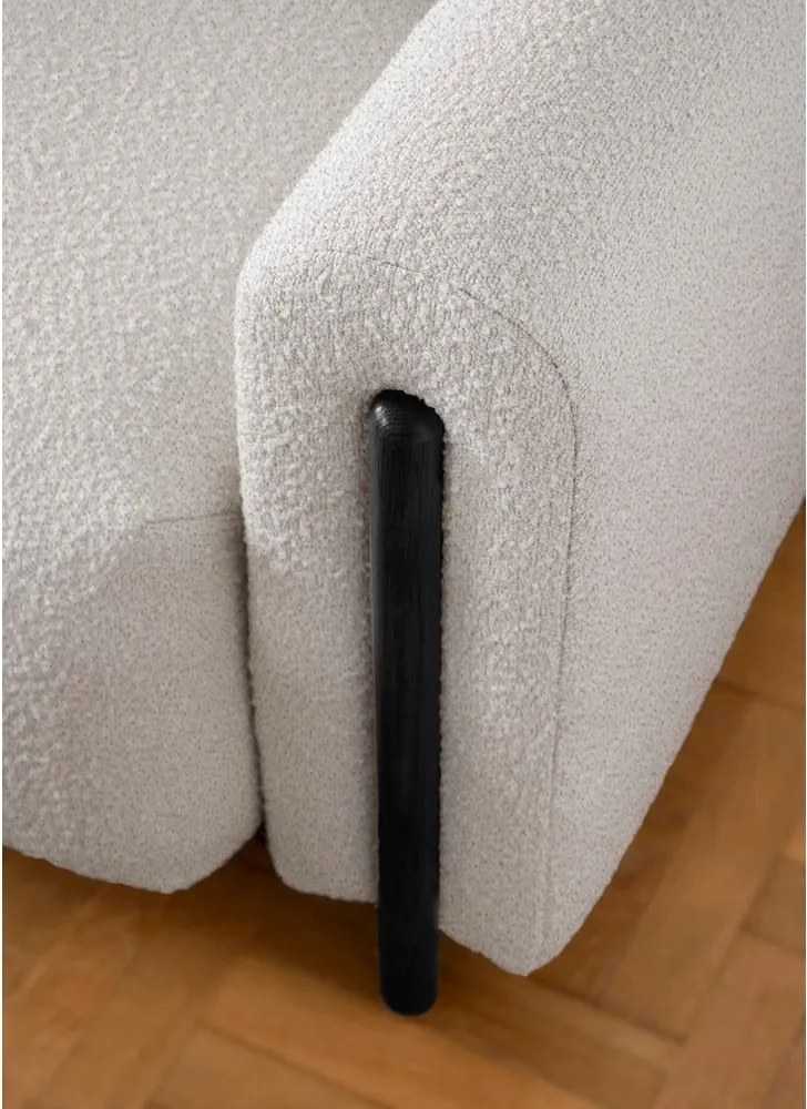 Divano greige allungabile/con contenitore e rivestimento in bouclé 244 cm Arcadova – ELTAP