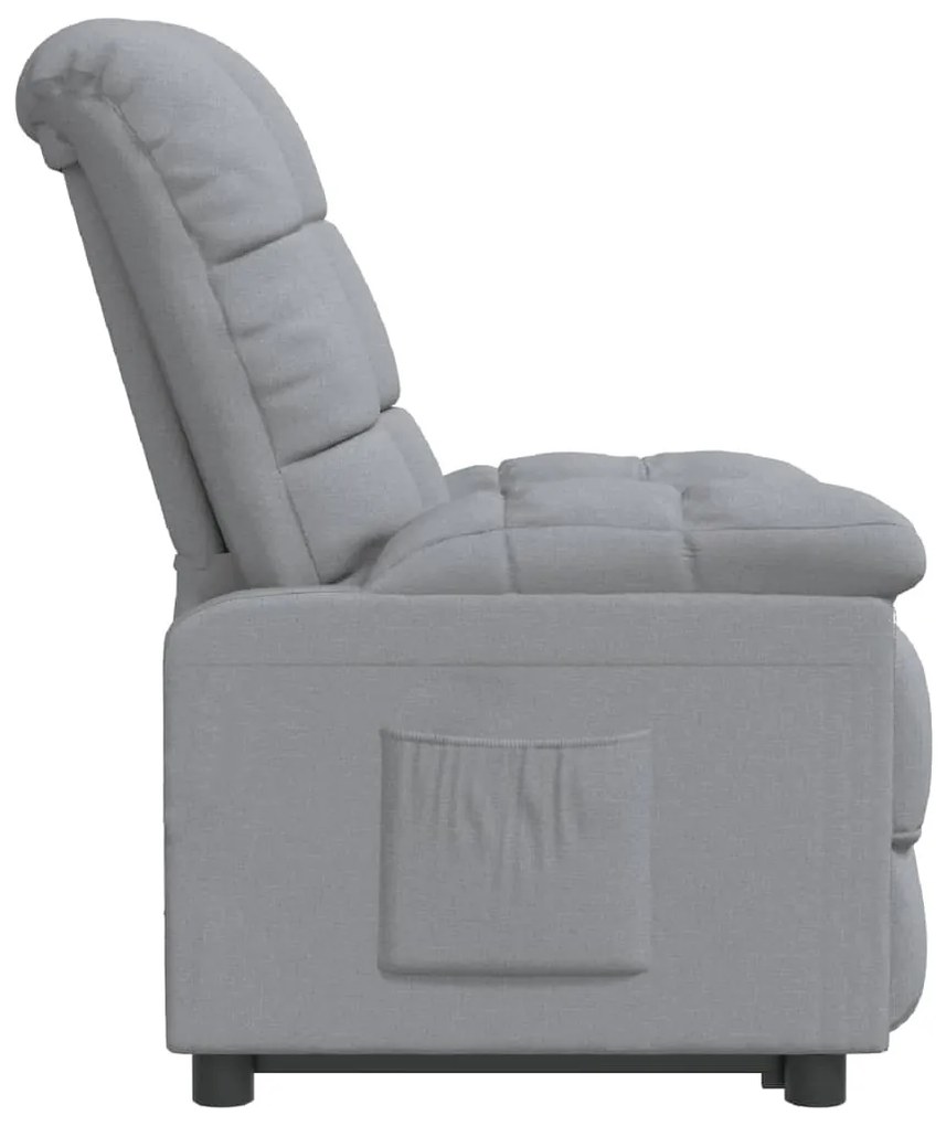 Poltrona reclinabile in tessuto grigio chiaro