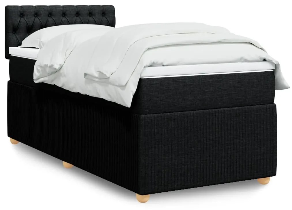 Giroletto A Molle Con Materasso Nero 80x200 Cm İntessuto /