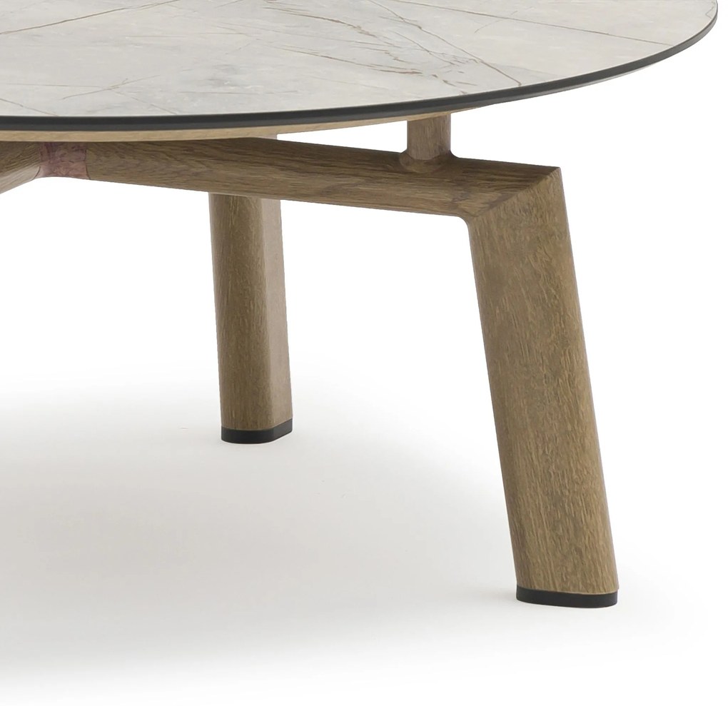 GAMORA - tavolino con struttura in alluminio effetto legno