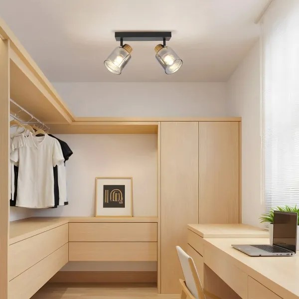 Brilagi - Faretto HYGGE 2xE14/15W/230V nero/fumé