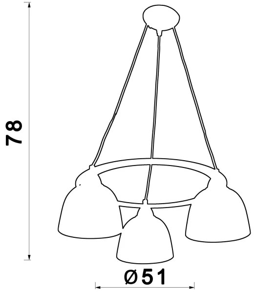 Lampadario a sospensione con filo AVIA 3xE27/60W/230V