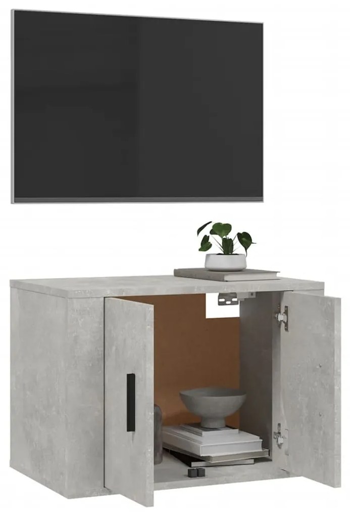 Mobile Porta TV a Parete Grigio Cemento 57x34,5x40 cm