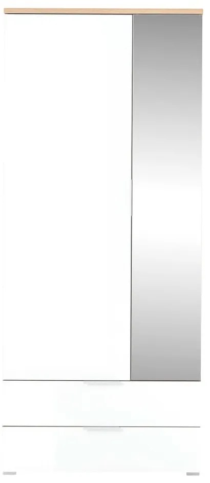 Armadio bianco in rovere con specchio 84x196 cm Telde - Germania