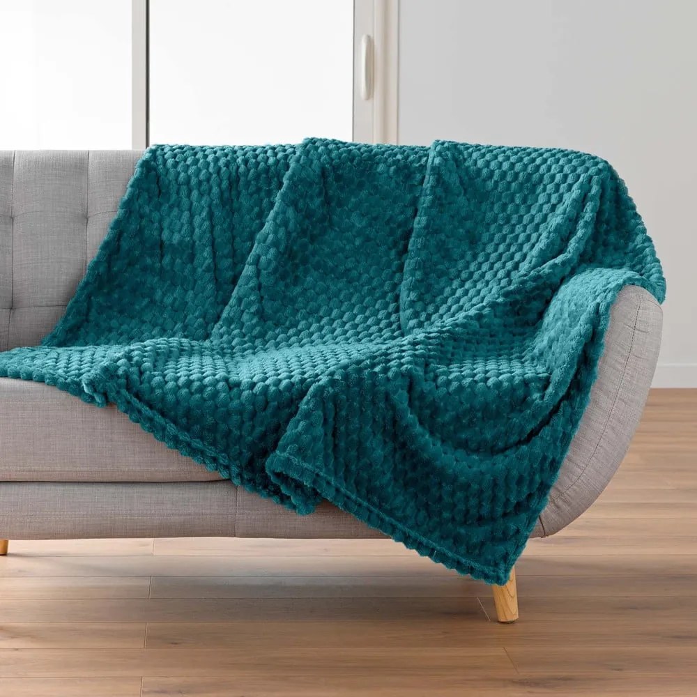 Coperta blu in microflanella 125x150 cm Mini Frosty – douceur d'intérieur