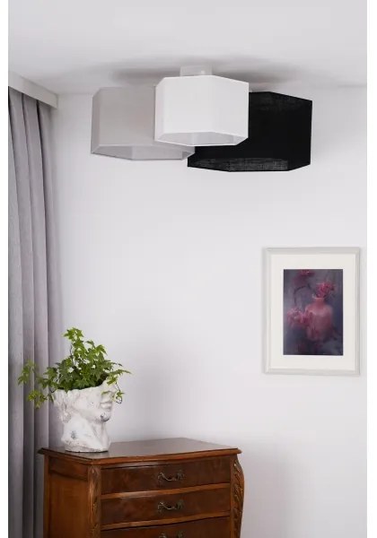 Duolla - Lampadario a plafone ROLLER TRIO HEX 3xE27/15W/230V nero/grigio/bianco