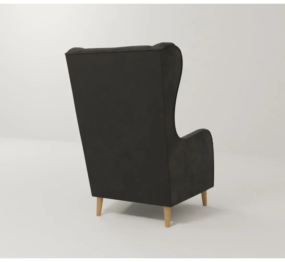 Poltrona in velluto grigio scuro Carole - Ropez
