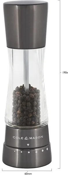 Cole&Mason - Set di macinini per sale e pepe DERWENT 2 pezzi 19 cm antracite
