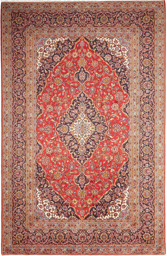 Kashan Tappeto 200 x 310 Blu (Iran) Annodato A Mano