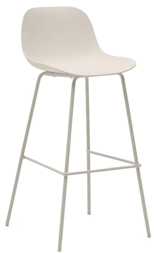 Kave Home - Sgabello Altea beige e gambe in acciaio con finitura beige 75 cm