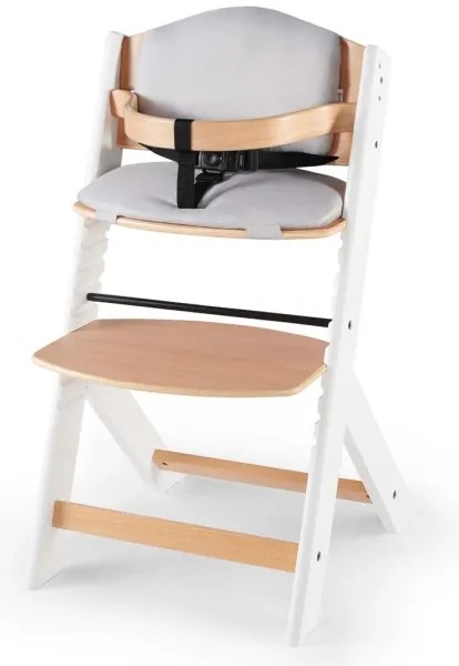 KINDERKRAFT - Sedia da pranzo per bambini ENOCK con cuscini grigio/bianco