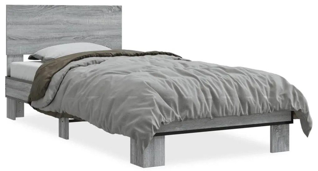 Giroletto Grigio Sonoma 75x190cm İn Legno Multistrato E Metallo /