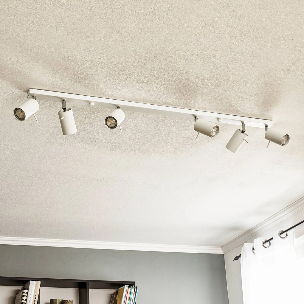 SOLLUX LIGHTING Faretto da soffitto Round, bianco, 6 luci lineari