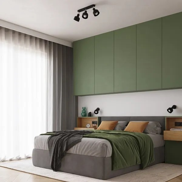 Sollux SL.1318 - Faretto ELBA 3xE27/15W/230V nero