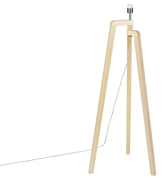 Lampada da terra a treppiede in legno senza paralume - Puros