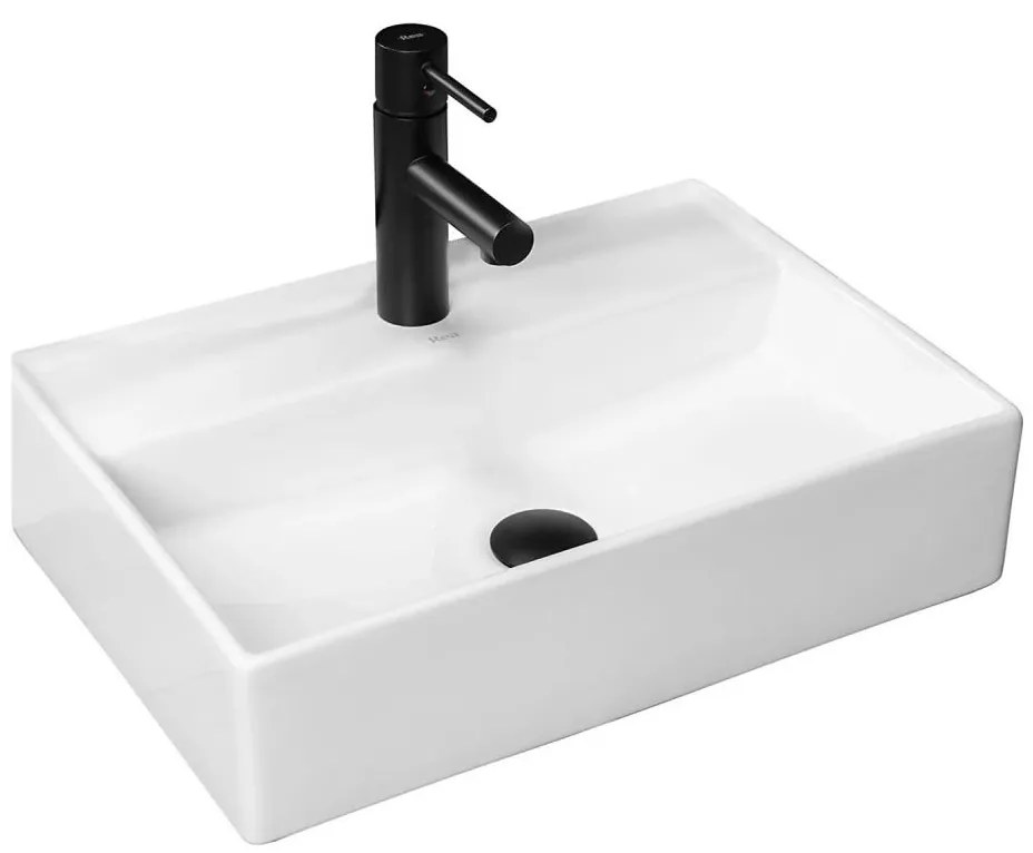 REA-U5000 - Lavabo da appoggio VALERIA 35,5x50,5 cm ceramica/bianco lucido