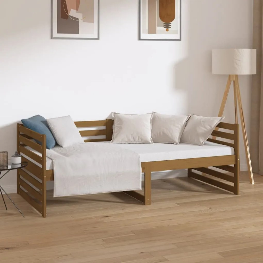 Dormeuse miele 90x190 cm in legno massello di pino