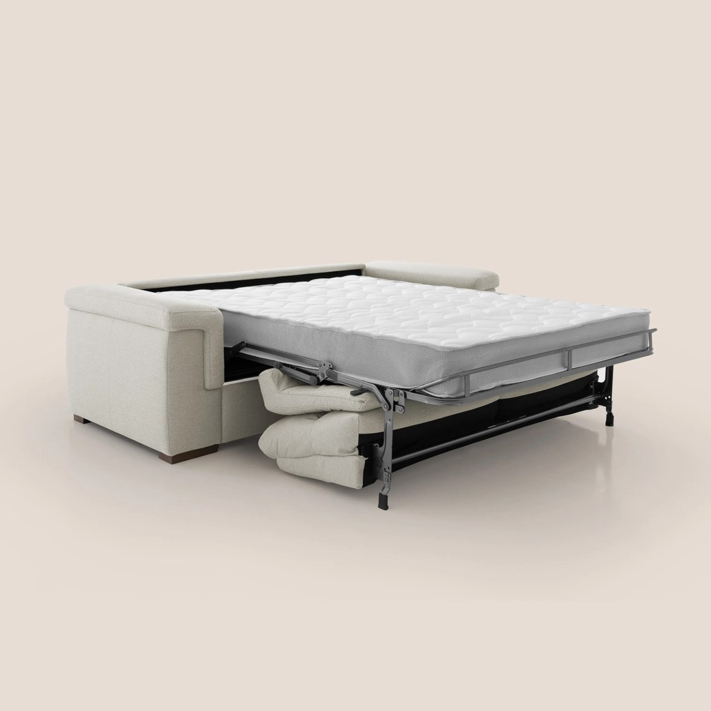 Magnolia divano letto con materasso alto 18 cm morbido schienale alto in tessuto smacchiabile T05 panna
