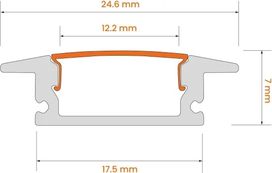 Profilo da incasso per strisce LED 1 m nero/bianco