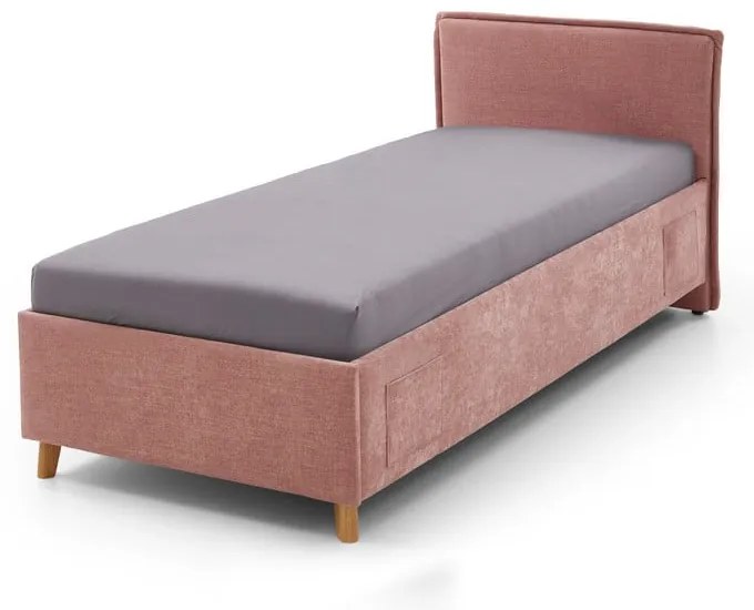 Letto da bambini rosa imbottito con contenitore con rete inclusa 90x200 cm Fun – Meise Möbel