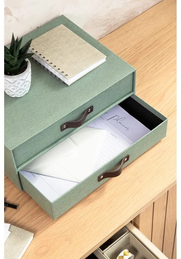 Organizer verde in cartone per cassetti Birger Canvas Paper Laminate – Bigso