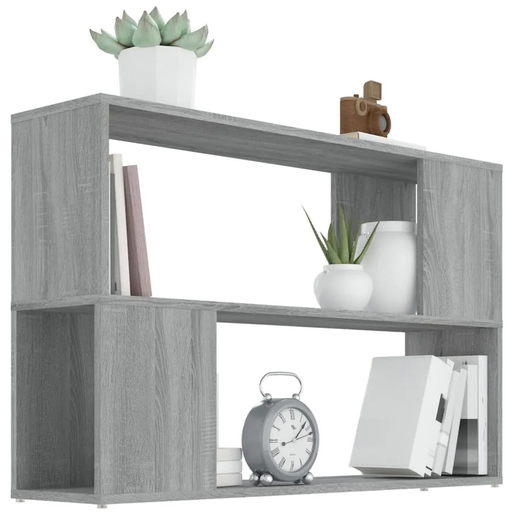 Libreria Grigio Sonoma 100x24x63 cm in Legno Multistrato