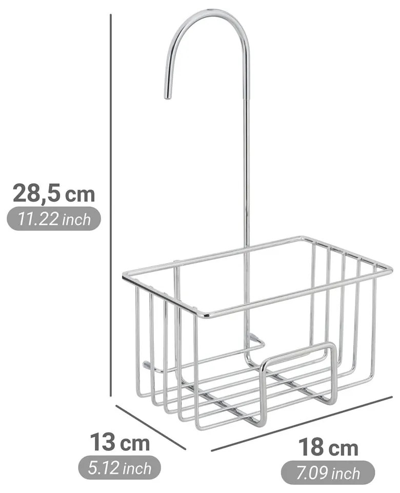 Mensola da bagno da appendere color argento lucido in acciaio inox Milito – Wenko