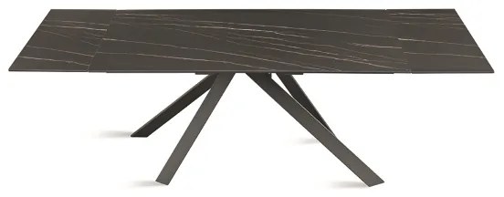 Tavolo allungabile 240 cm piano grčs porcellanato NESTORE Nero