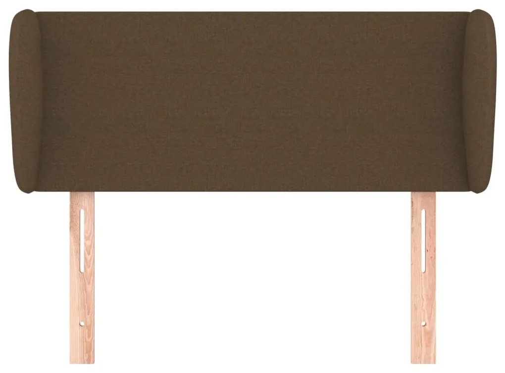 Testiera ad orecchio marrone scuro 93x23x78/88 cm in tessuto