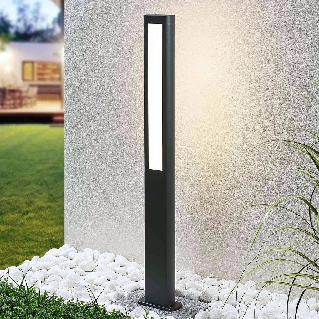 Lampioncino da giardino Mhairi Lucande, Alluminio / Grigio / Zincato, Alluminio, Moderno, Lampada LED da esterni