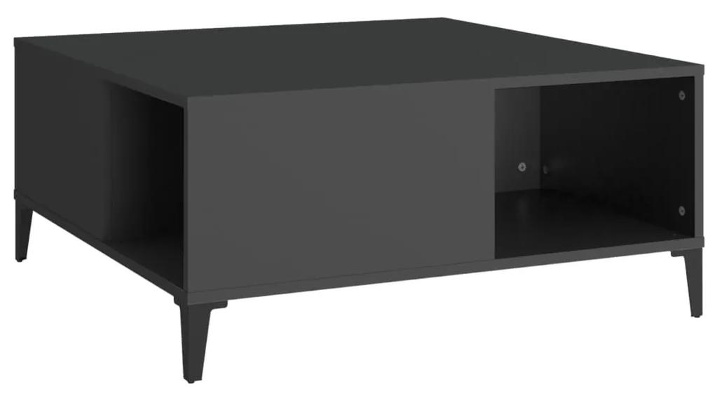 Tavolino da salotto nero 80x80x36,5 cm in legno multistrato