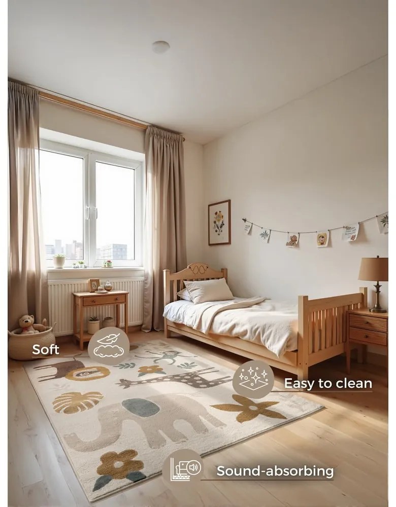 Tappeto per bambini color crema 120x170 cm Animal Safari – Hanse Home