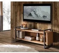 Porta tv industrial cortina in legno massello di abete 140x45x60