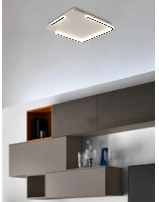 Plafoniera LED moderno Paige, bianco50 cm, luce naturale NOVECENTO