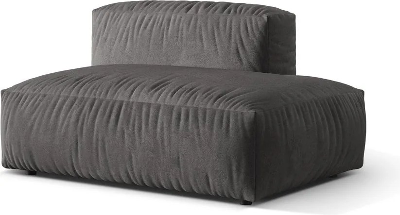 Parte divano componibile grigio (con penisola a destra) con rivestimento in velluto Martina – Micadoni