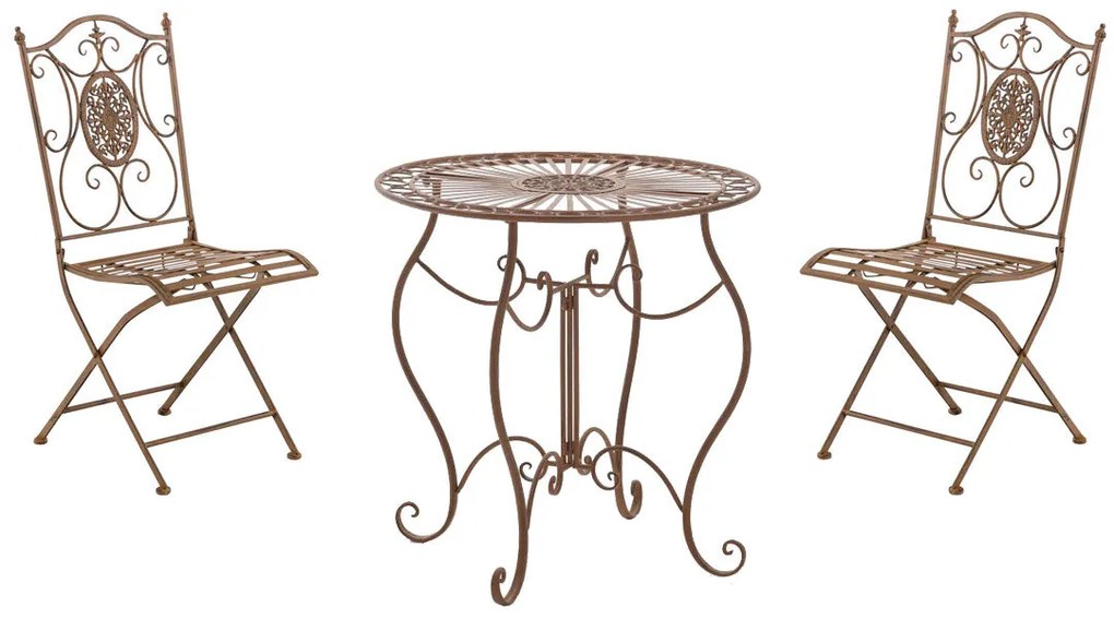 Set Da Giardino İn Ferro Aldeano / Antik Braun