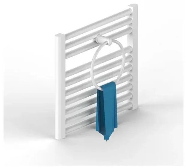 Portasciugamani ad Anello Serie Smart Bianco per Portasalviette e Termoarredo