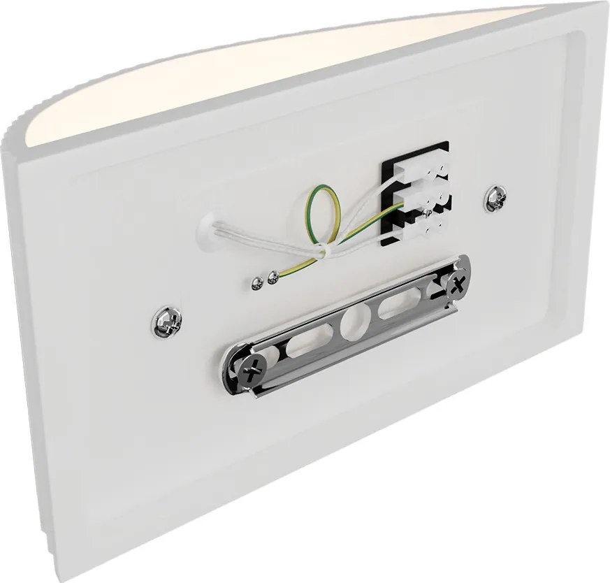 Applique Curva da Parete G9 Rigata in Gesso Pitturabile